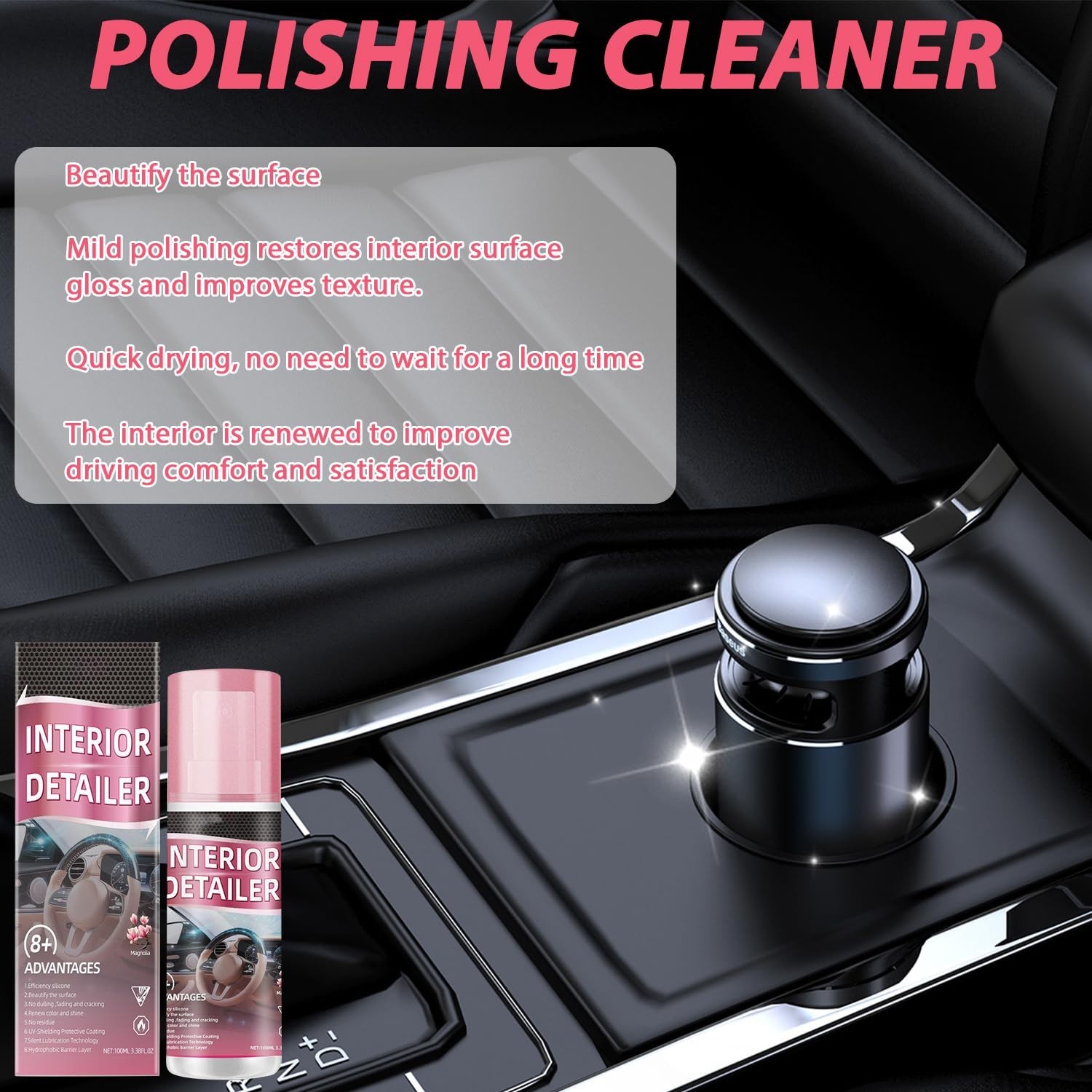 All-Purpose Car Interior Cleaner Spray – Fast-Drying, No-Rinse Detailer for Dash