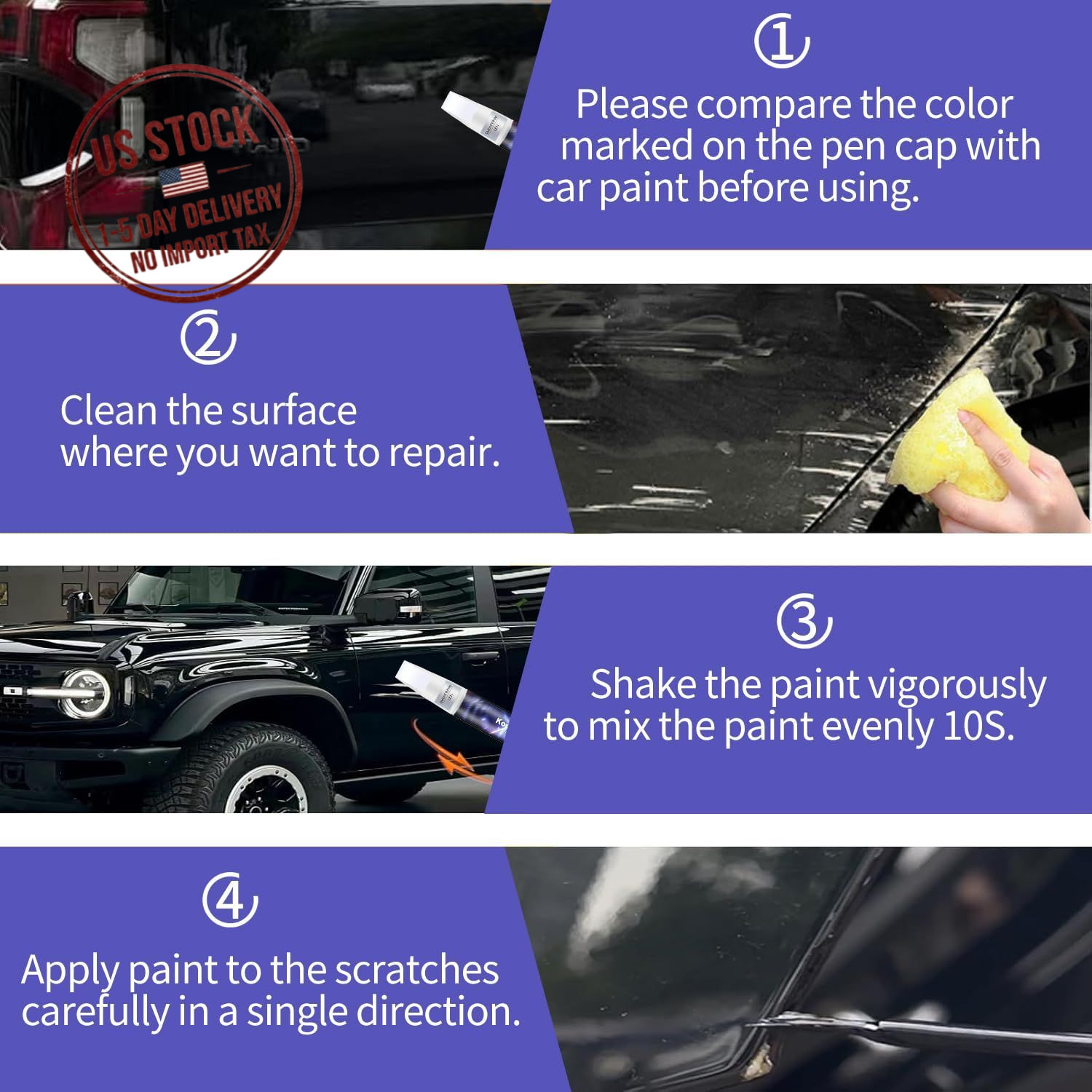 Agate Black Metallic Touch Up Paint for Ford Car Paint Pen Scratch Repair
