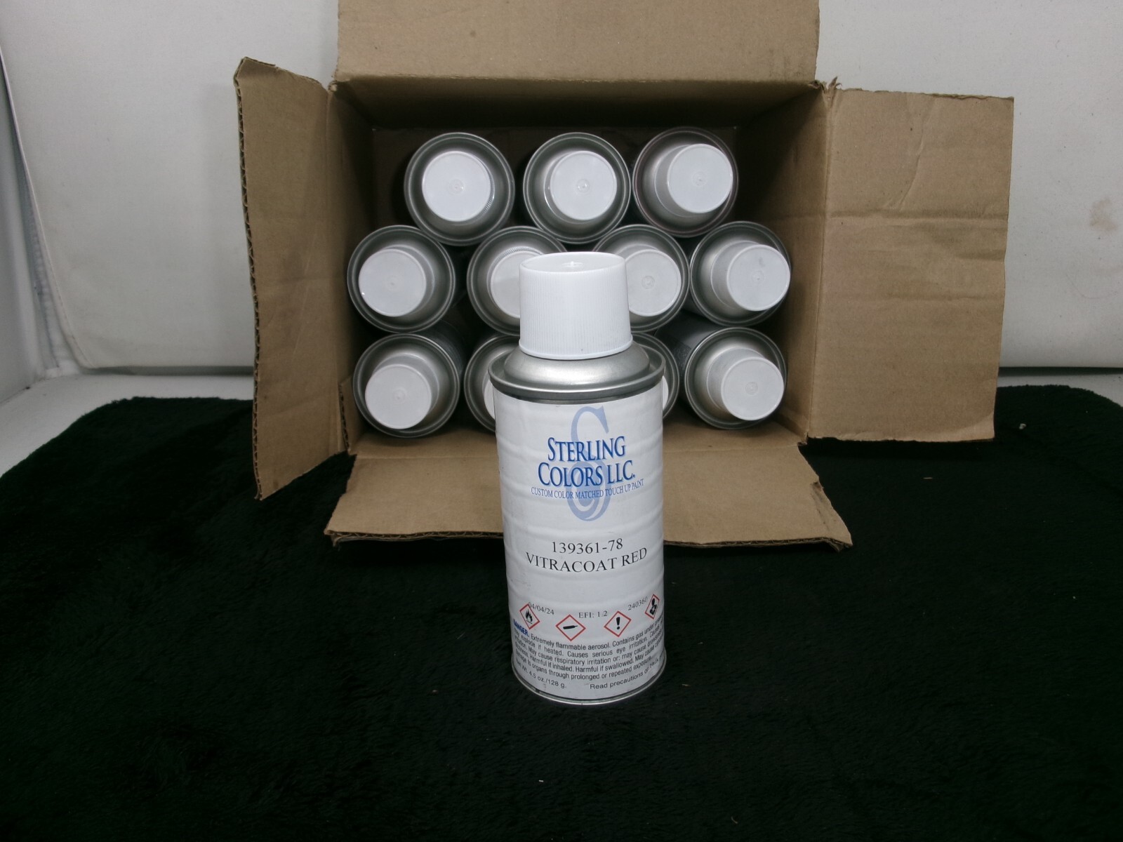Case of (12) Custom Mixed 4.5 oz Aerosol Spray Paint Vitracoat Red