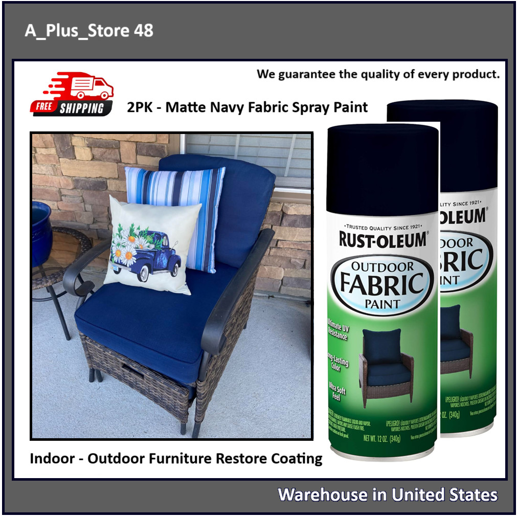 Navy Fabric Spray Paint Indoor/Outdoor Furniture Cushions Pillow Restore Coating