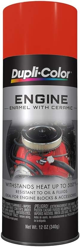 Dupli-Color DE1622 Chrysler Orange Engine Paint with Ceramic 12 Oz Aerosol