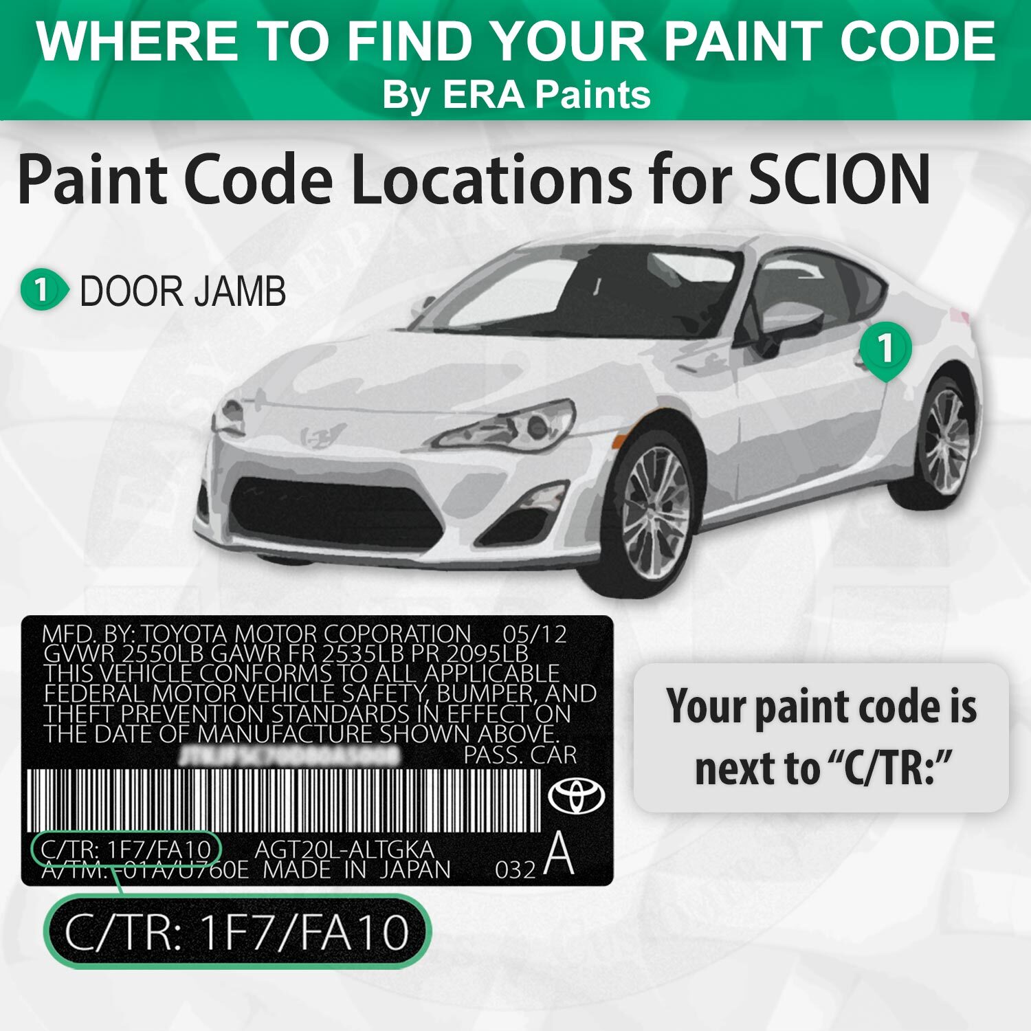 SCION 040 – Super White 2 OEM Match Touch Up Paint Kits