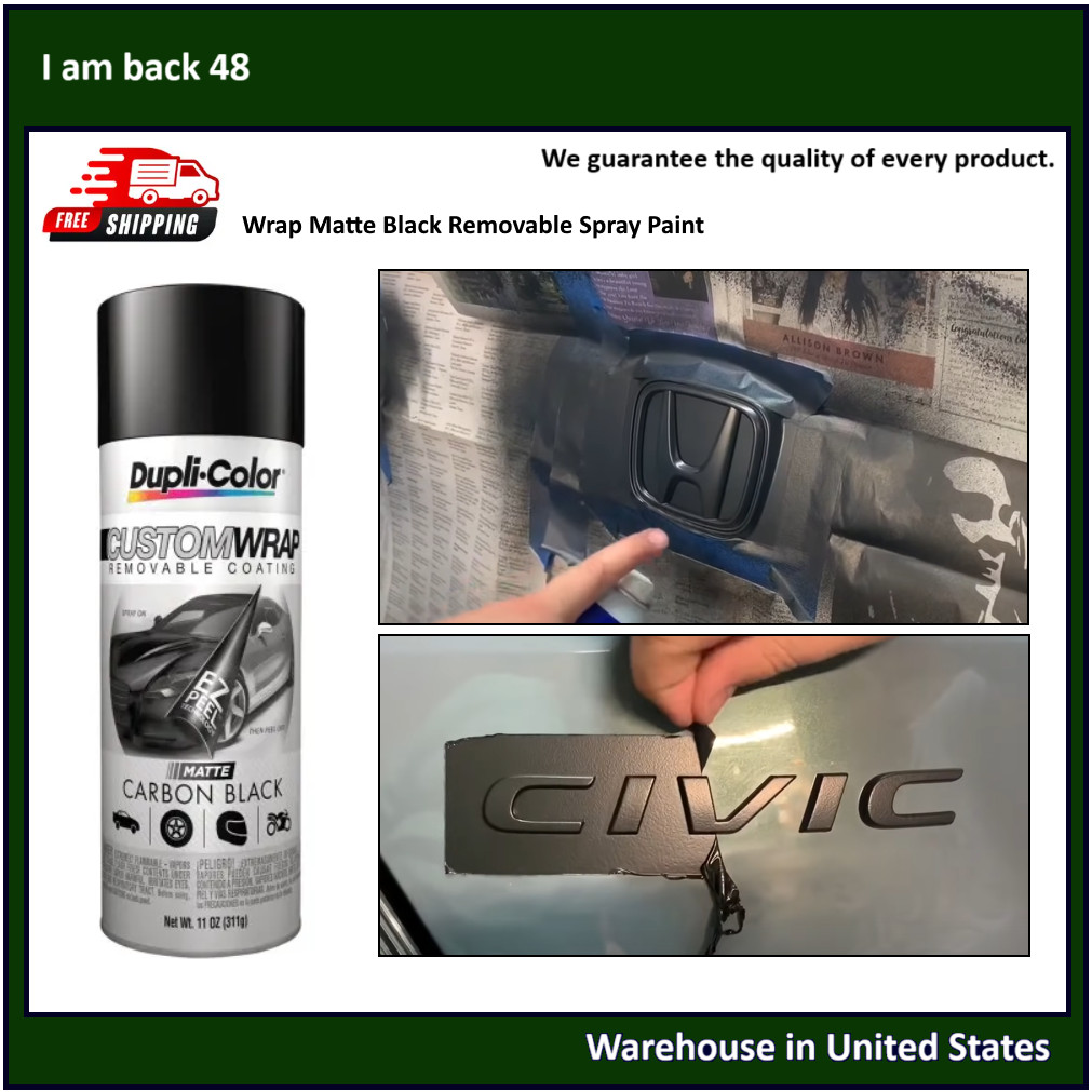 Vinyl Wrap Matte Black Removable Spray Paint Aluminum Metal Alloy Chrome Plastic
