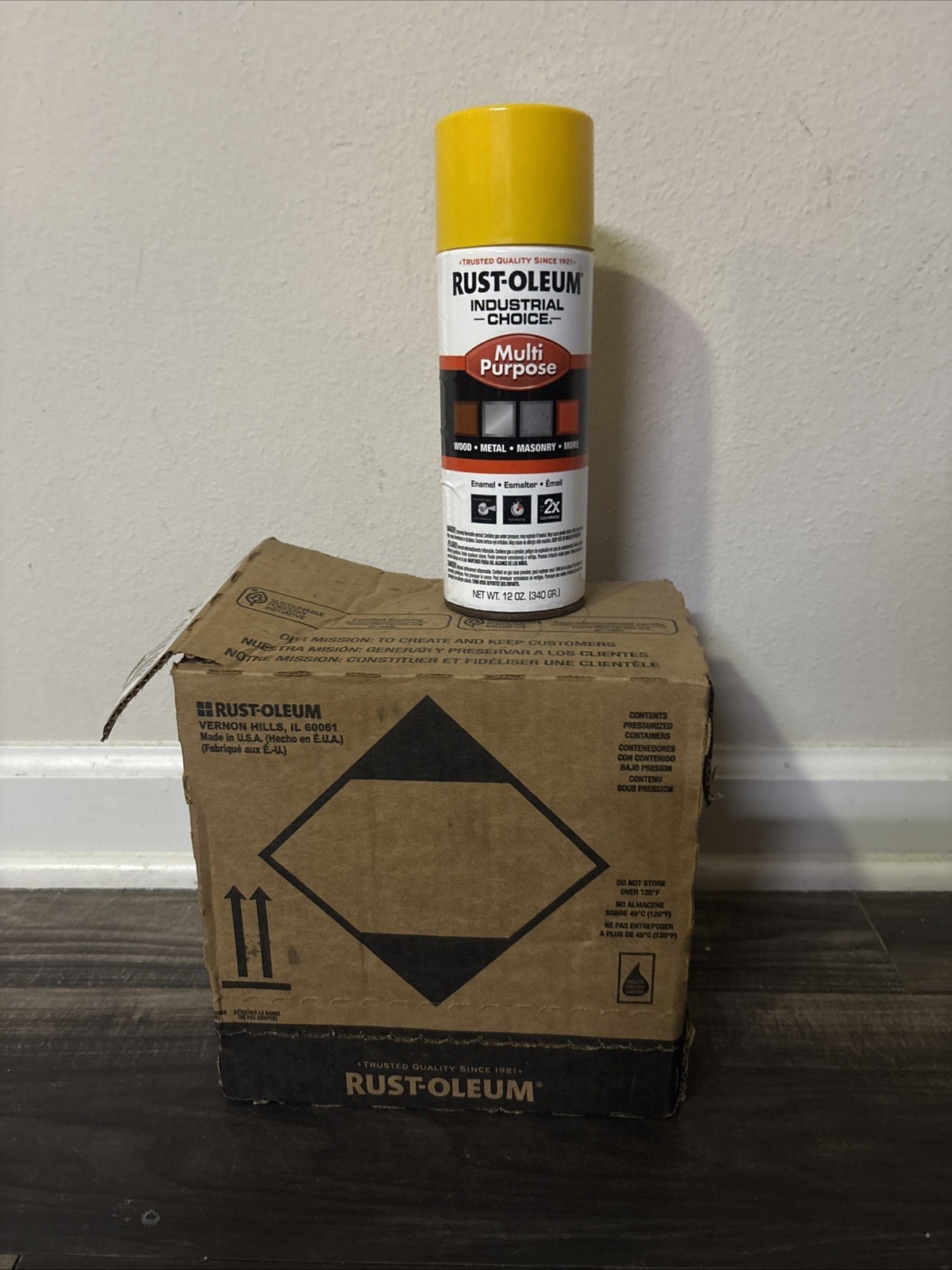 Safety Yellow Spray Paint Gloss Rust-Oleum Multi-Purpose Spray Paint 12oz 6pcs