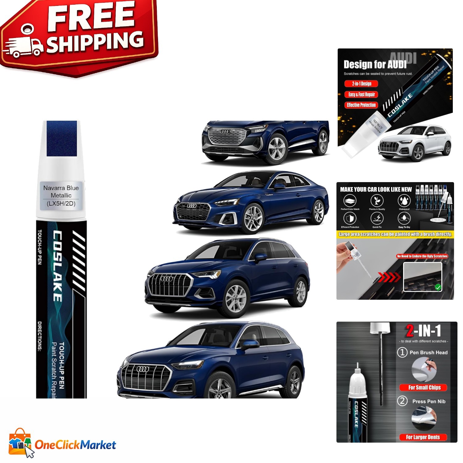 Navarra Blue Touch Up Paint for Audi – Waterproof, Fast-Drying 12ml Solution