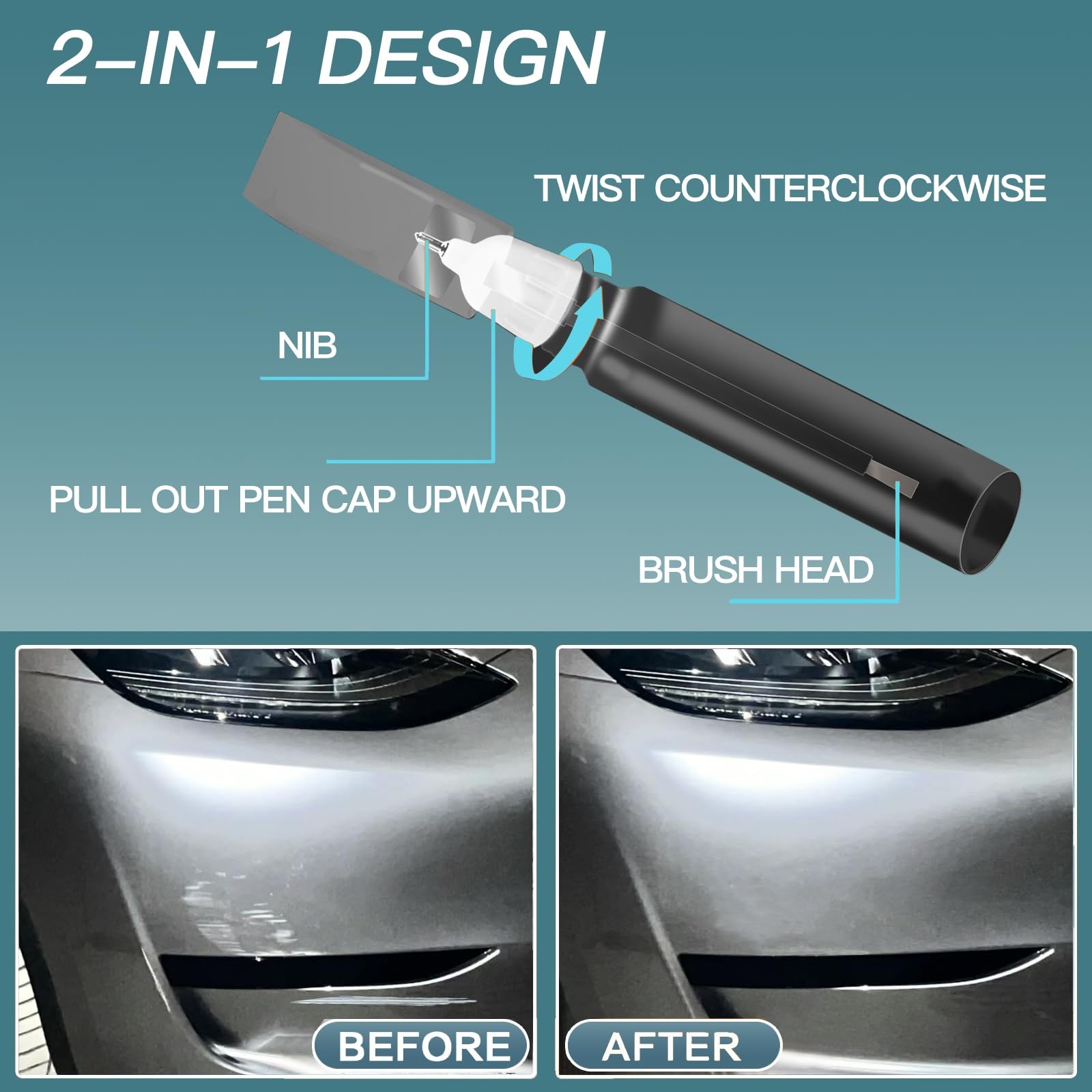 Touch Up Paint for Tesla Midnight Silver Metallic PMNG Repair Pen
