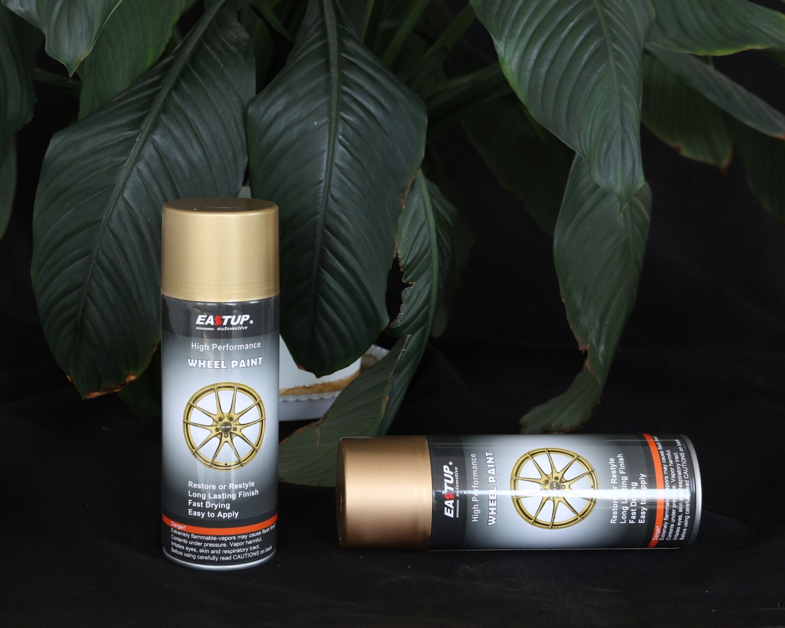 4 Cans Metallic Acrylic Wheel Paint Gold Color- Brilliant Finish High Durability
