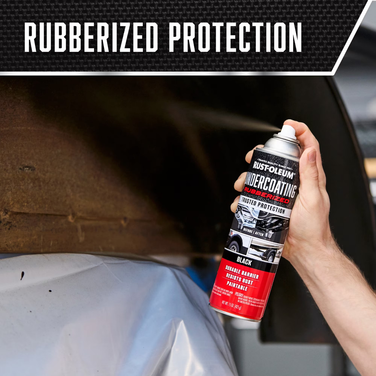 Black, Rust-Oleum Rubberized Undercoating-248657, 15 oz, 4 Pack