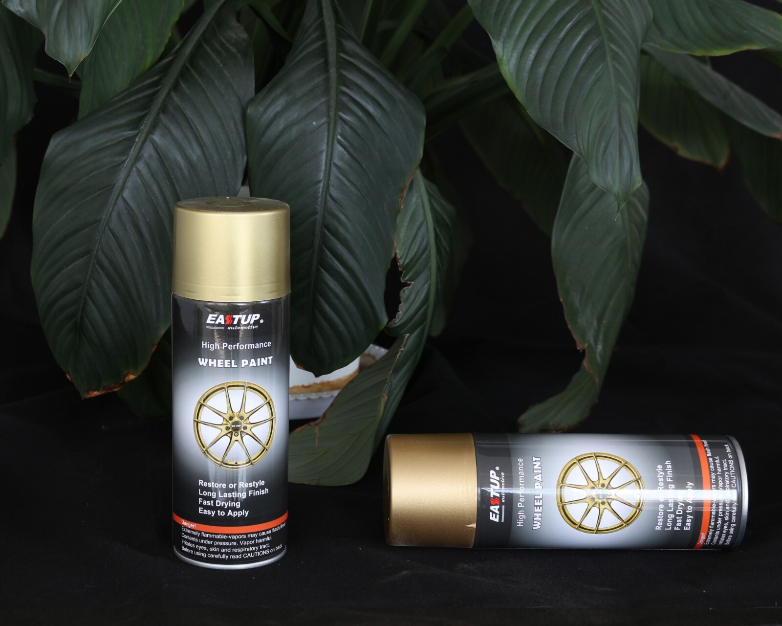 4 Cans Metallic Acrylic Wheel Paint Gold Color- Brilliant Finish High Durability