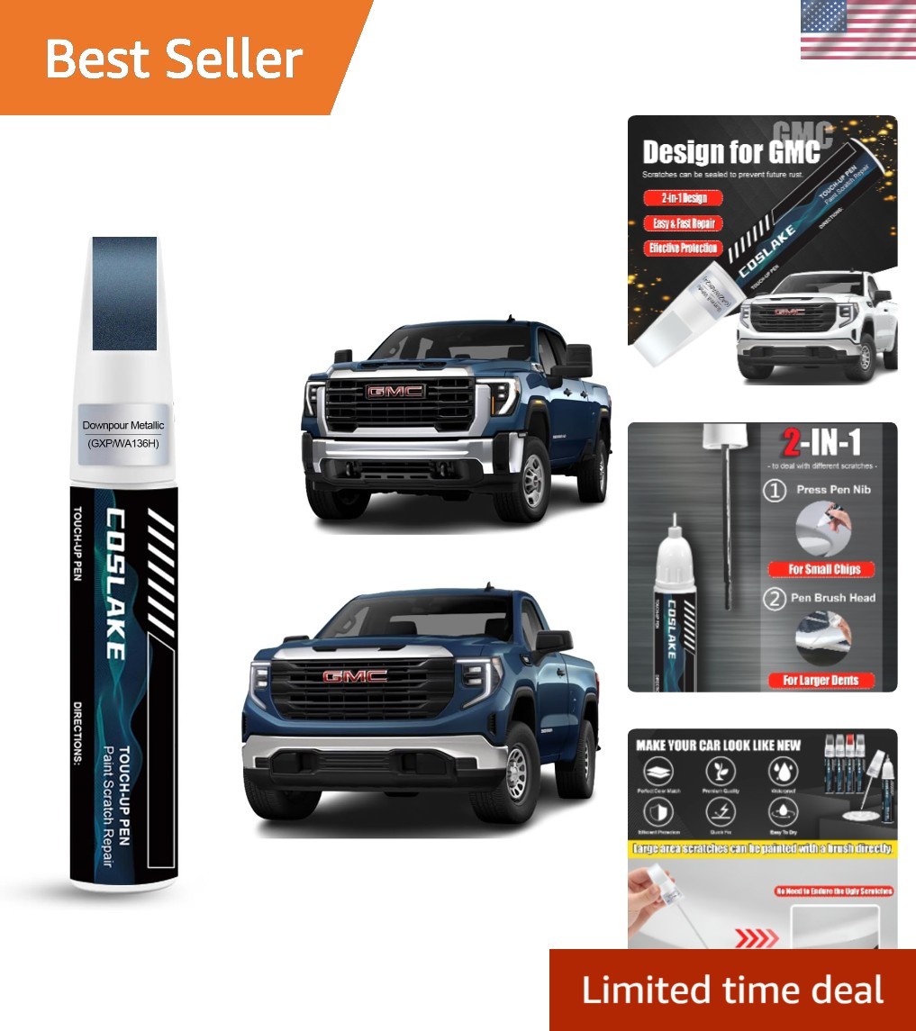 Professional Quality Scratch Repair Paint, GMC Downpour Metallic GXP/WA136H 12ml