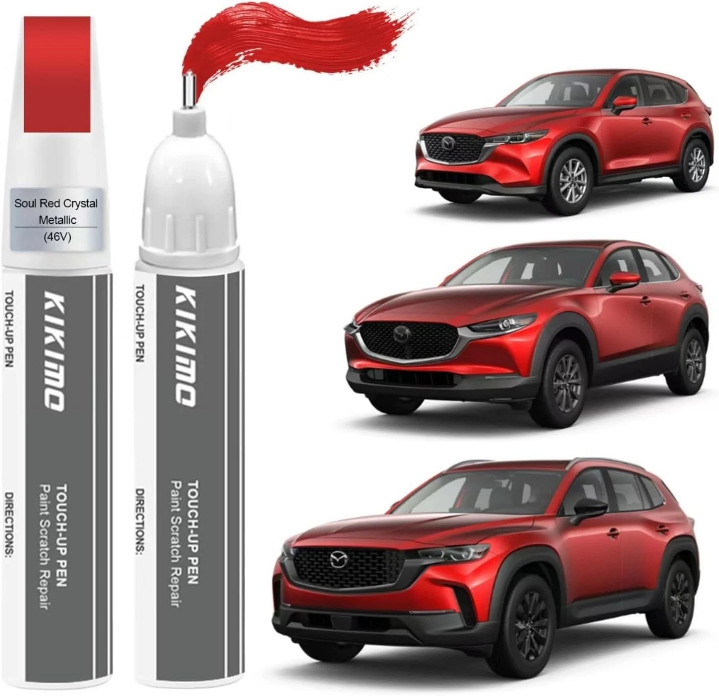 46V Soul Red Crystal Metallic Tricoat Touch Up Paint for Mazda, Car Paint Pen