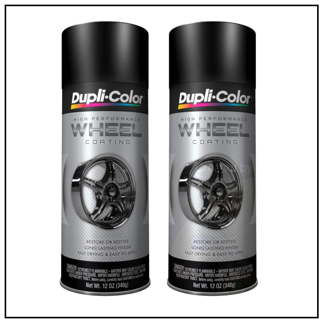 Wheels Black Spray Paint Rims Steel Metal Aluminum Plastic + Matte Clear Coating