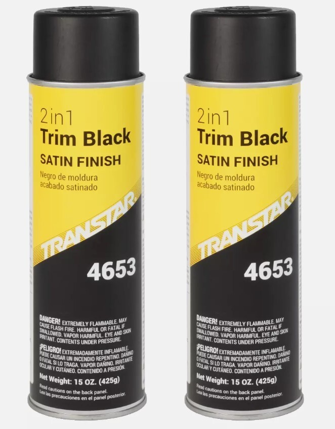 Transtar 4653 2 in 1 Trim Aerosol Satin Black 15 oz each (2 Pack)