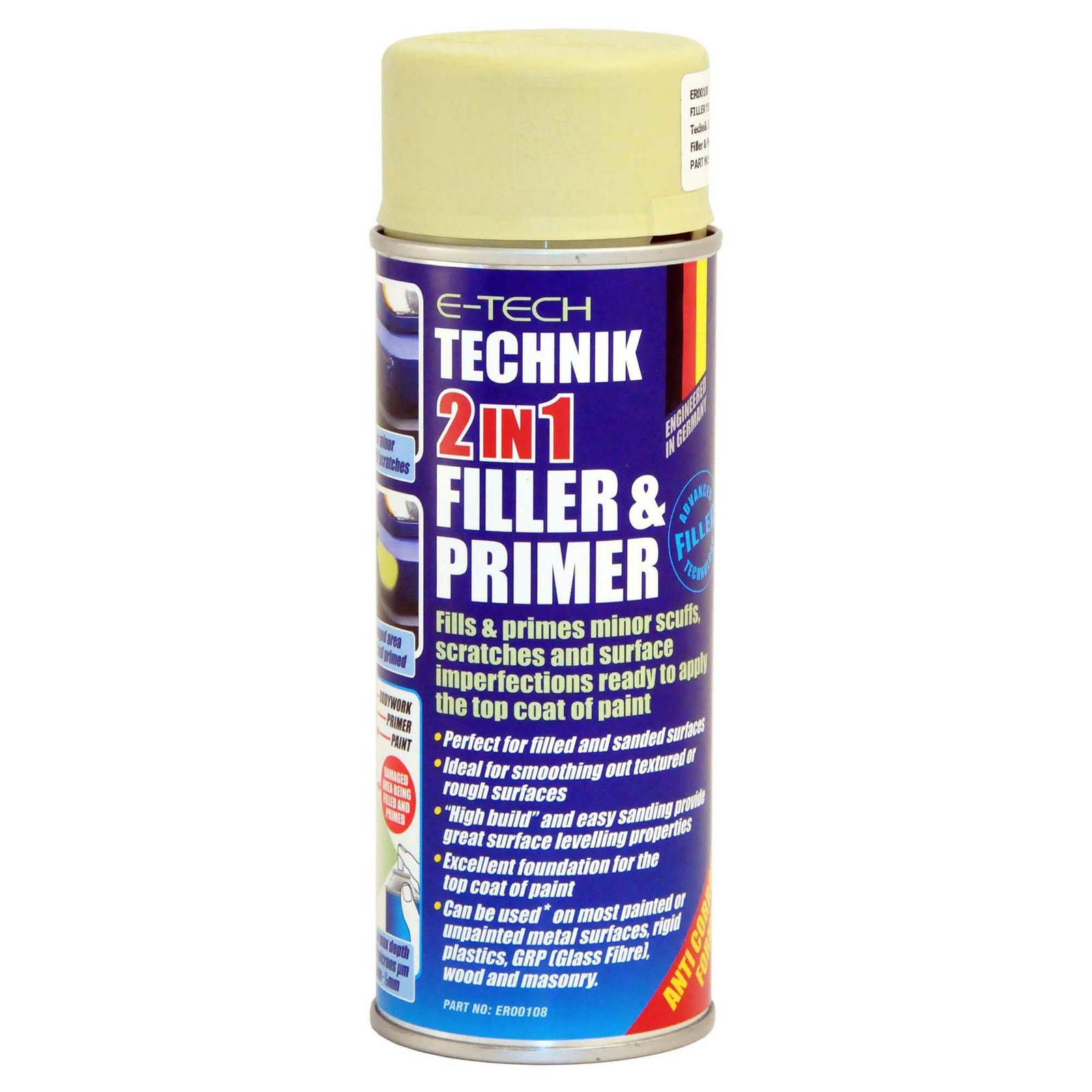 E-Tech Engineering 400ml Of Technik 2 In 1 Filler And Primer For Metal / Plastic