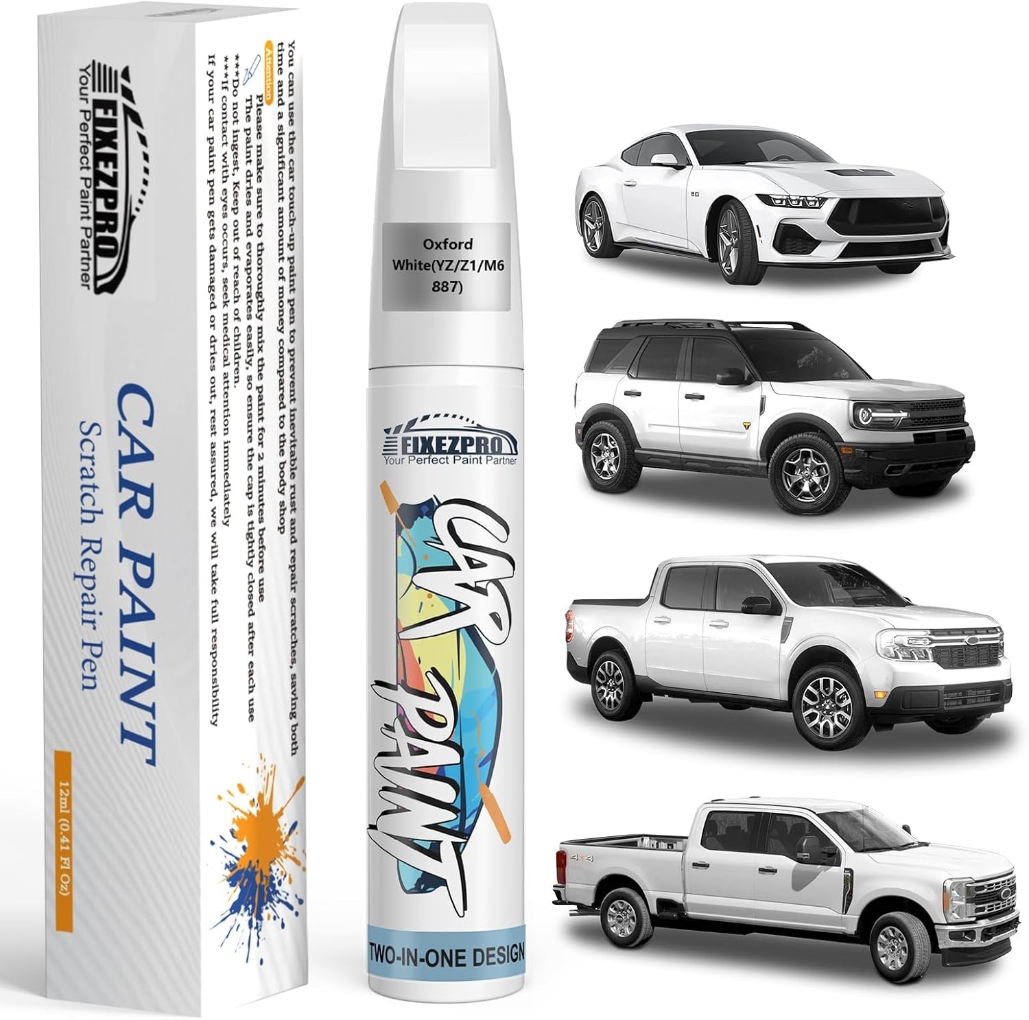 Professional Oxford White Car Paint Pen – Scratch & Rust Resistant for Ford