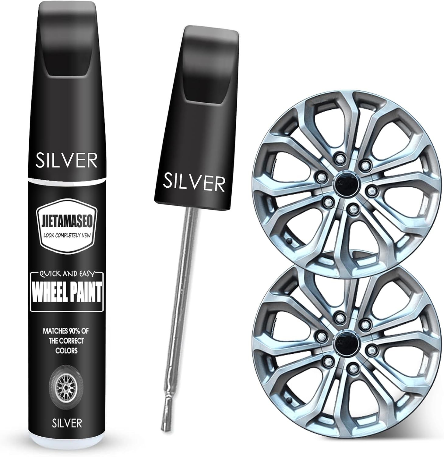 Rust Resistant Wheel Scratch Repair Kit – Matte Black Finish, 0.3oz Easy Use