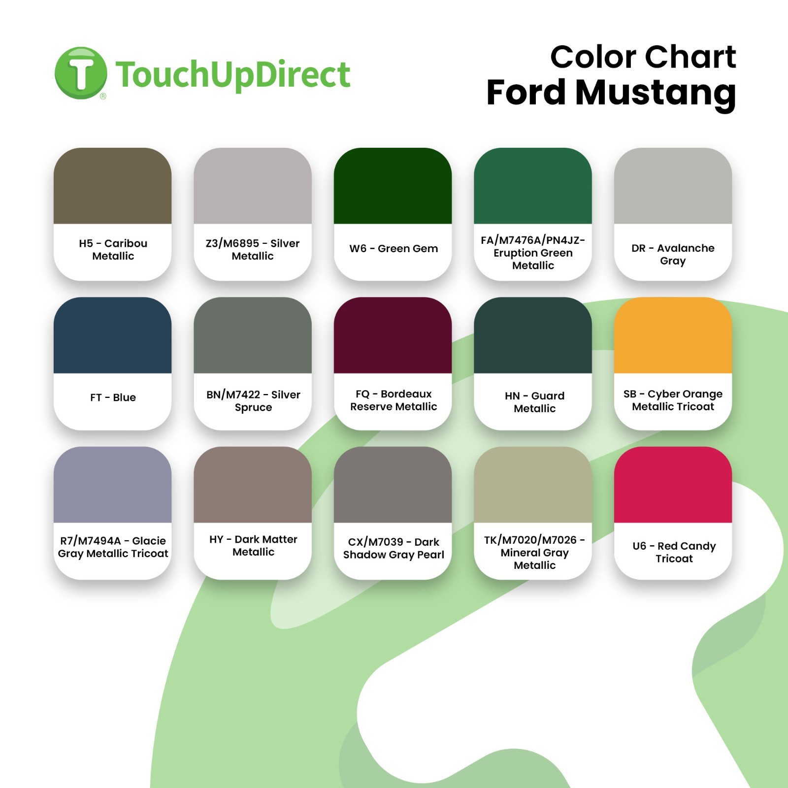 Ford Mustang Touch Up Paint – Automotive Spray Paint or Brush – Choose A Color