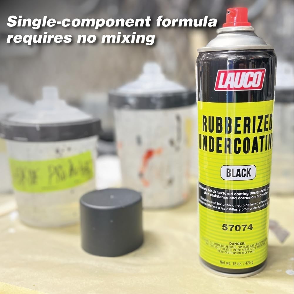 LAUCO Rubberized Undercoating Black Aerosol Spray – 15 Oz – 57074