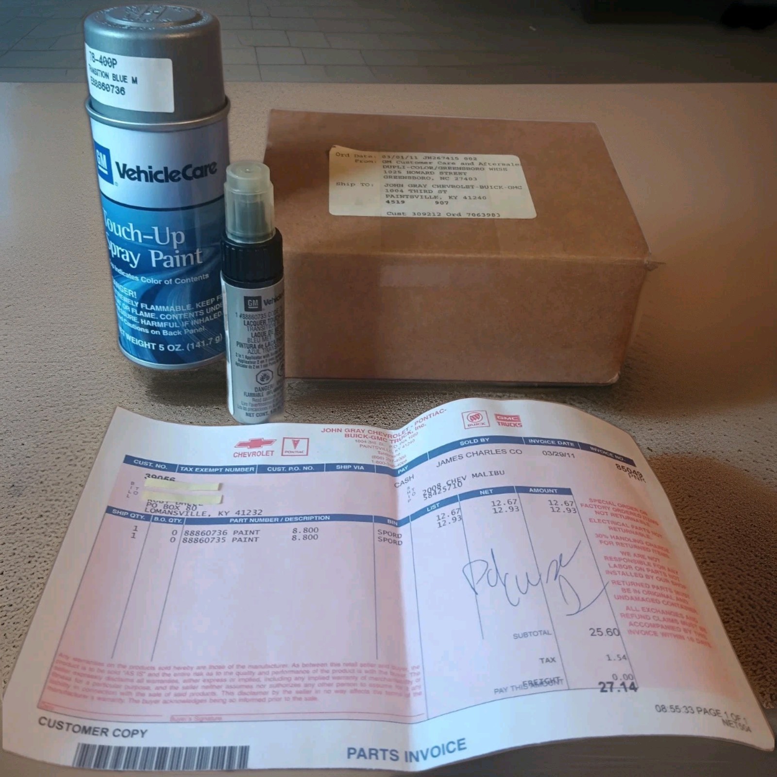 GM Factory Dealership Touch-up Paint Kit/Transition Blue M 78-400P/Unused