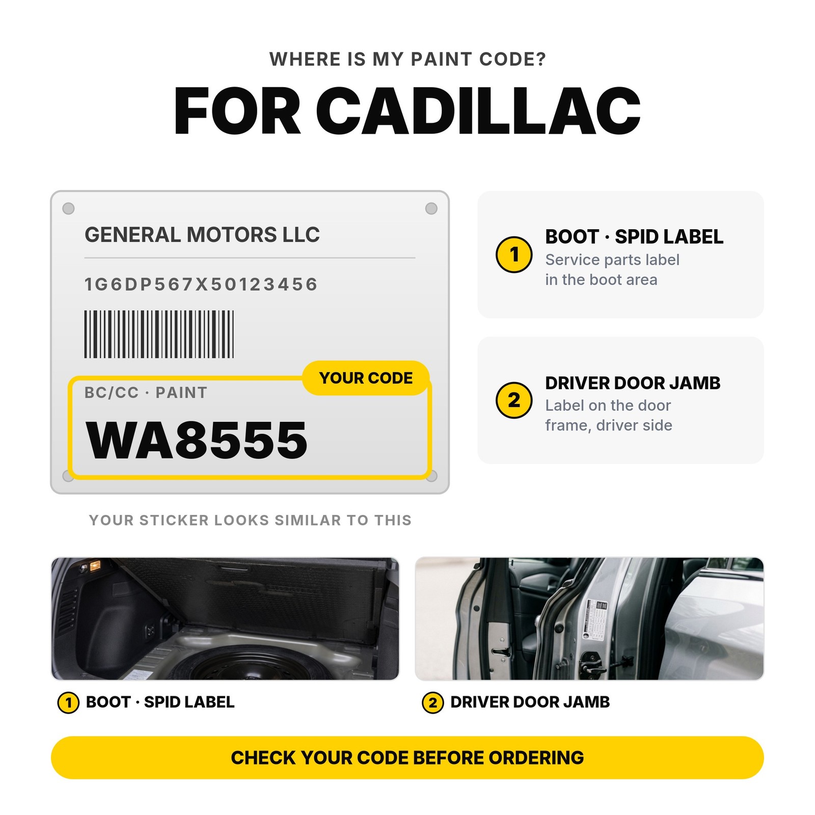Touch Up Paint For Cadillac Celestiq WA421C Cheekie Set Car Body Panel Touch Up