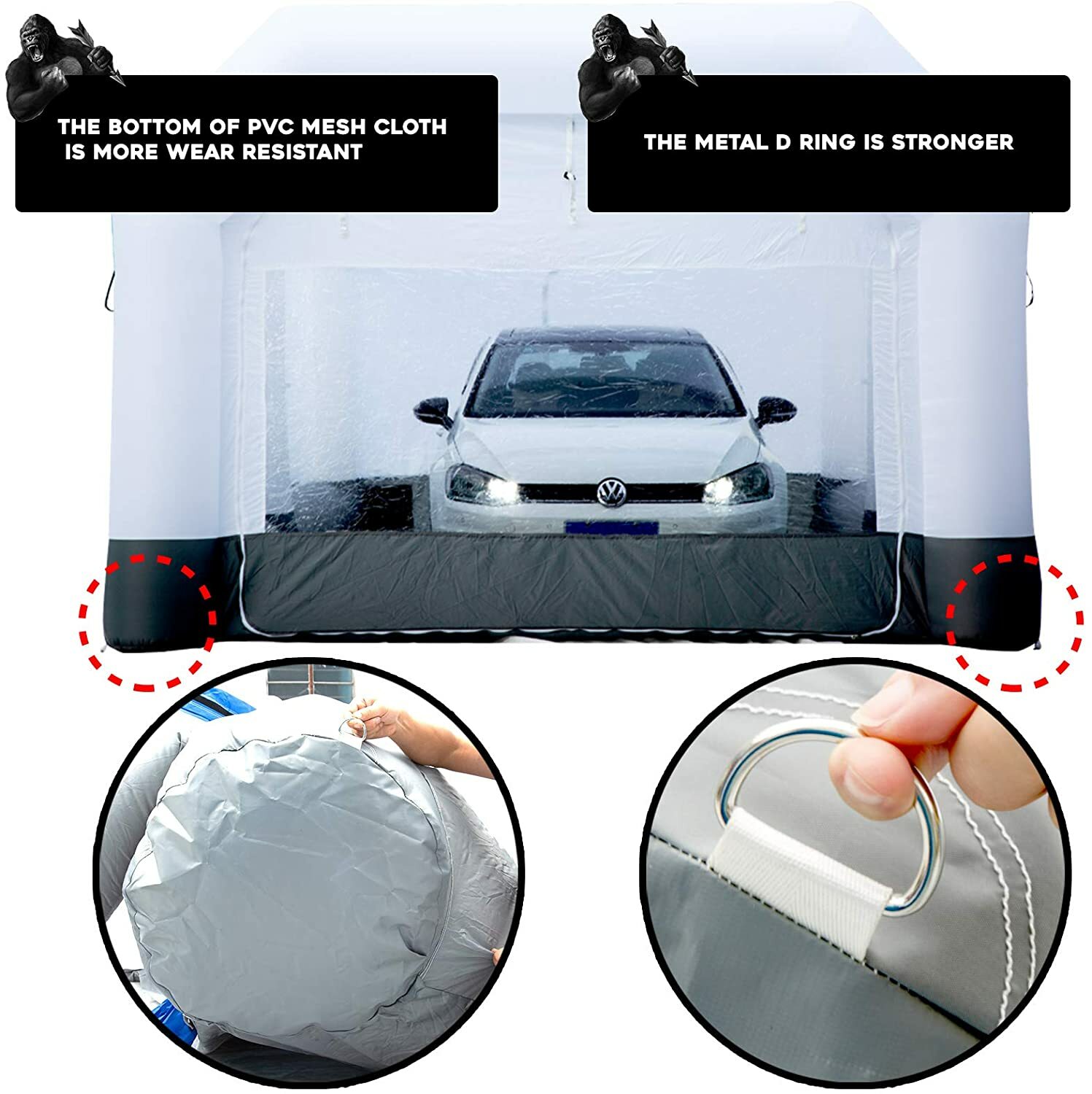 GORILLASPRO Inflatable Paint Booth with Blower Upgrade Air Filter System 7 Sizes
