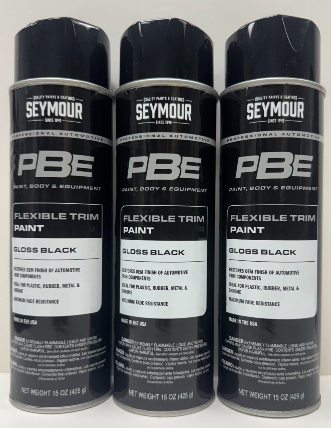 SEYMOUR OF SYCAMORE 20-1677 PBE PROFESSIONAL TRIM GLOSS BLACK 15OZ. 3/PK