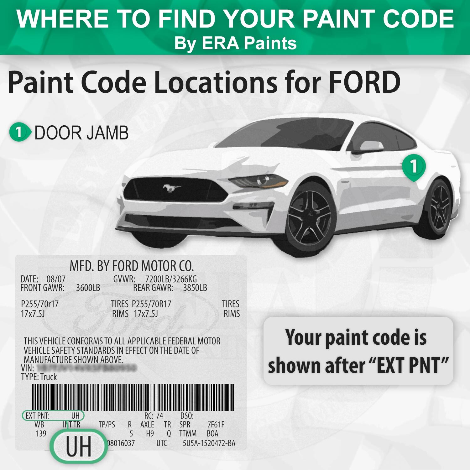 FORD WT – Performance White OEM Match Touch Up Spray Paint Kits