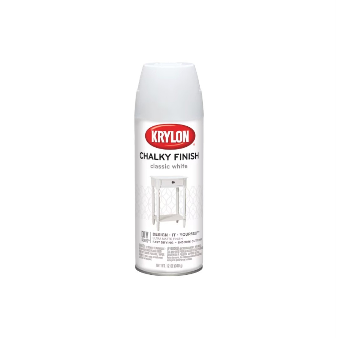KRYLON 4101 Classic White Chalky Finish Indoor/Outdoor DIY Series 12oz