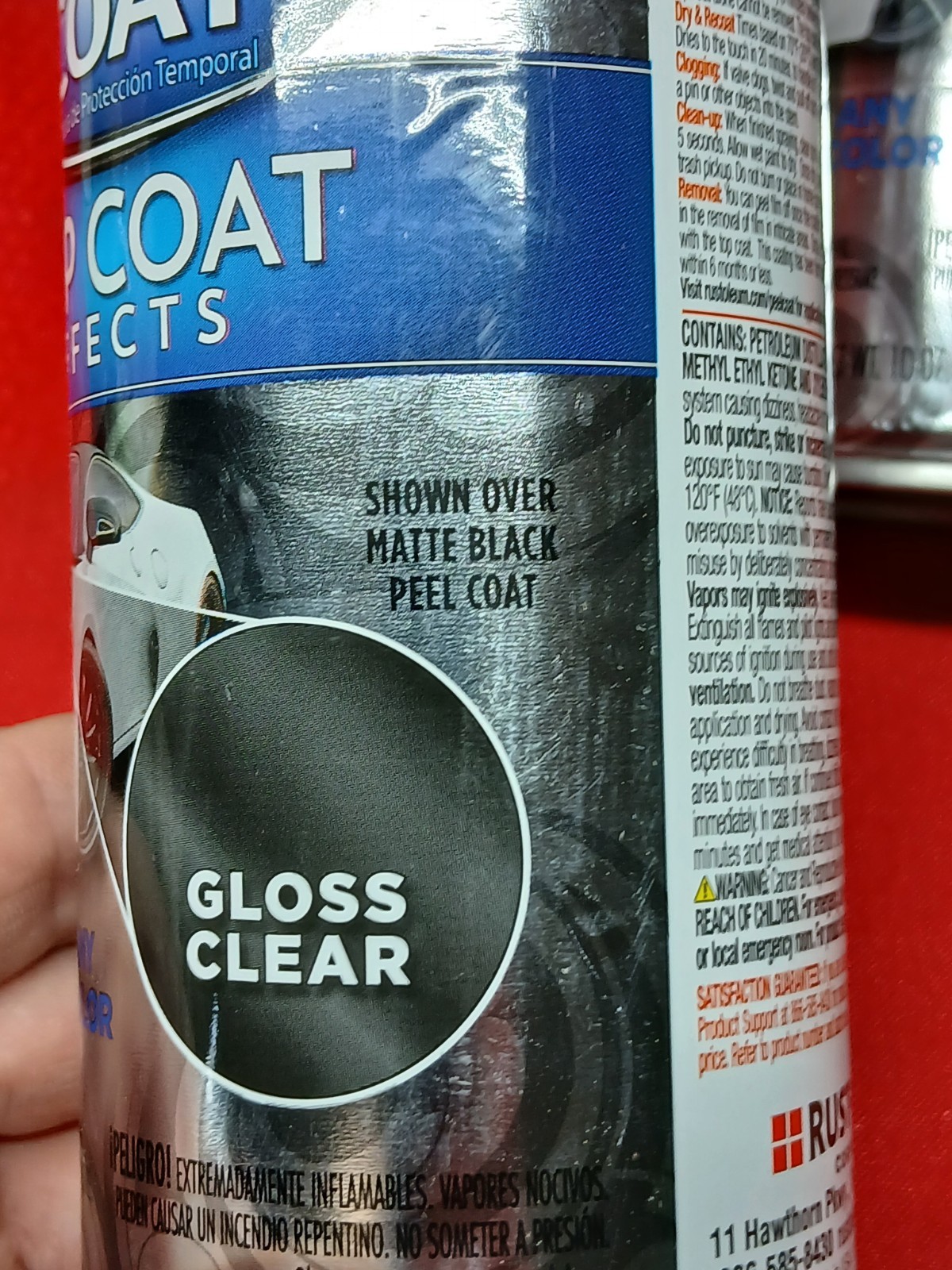 2-Rust-Oleum Peel Coat In Gloss Clear,Peelable Rubber Coating 297343 ,11oz. Cans