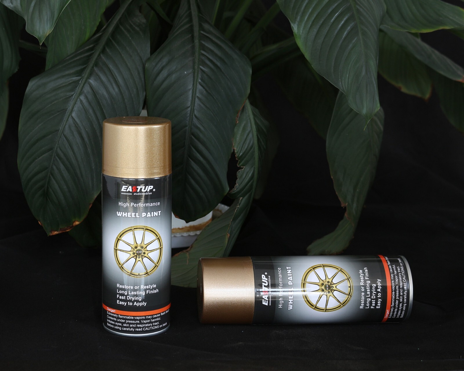 4 Cans Metallic Acrylic Wheel Paint Gold Color- Brilliant Finish High Durability