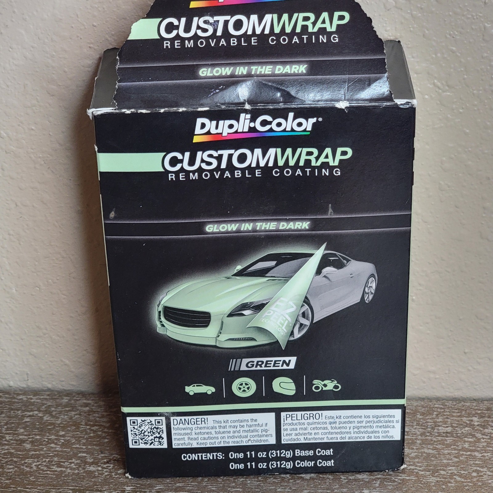 Duplicolor (CWRC871) Custom Wrap Glow in the Dark Green Kit – Removable Coating