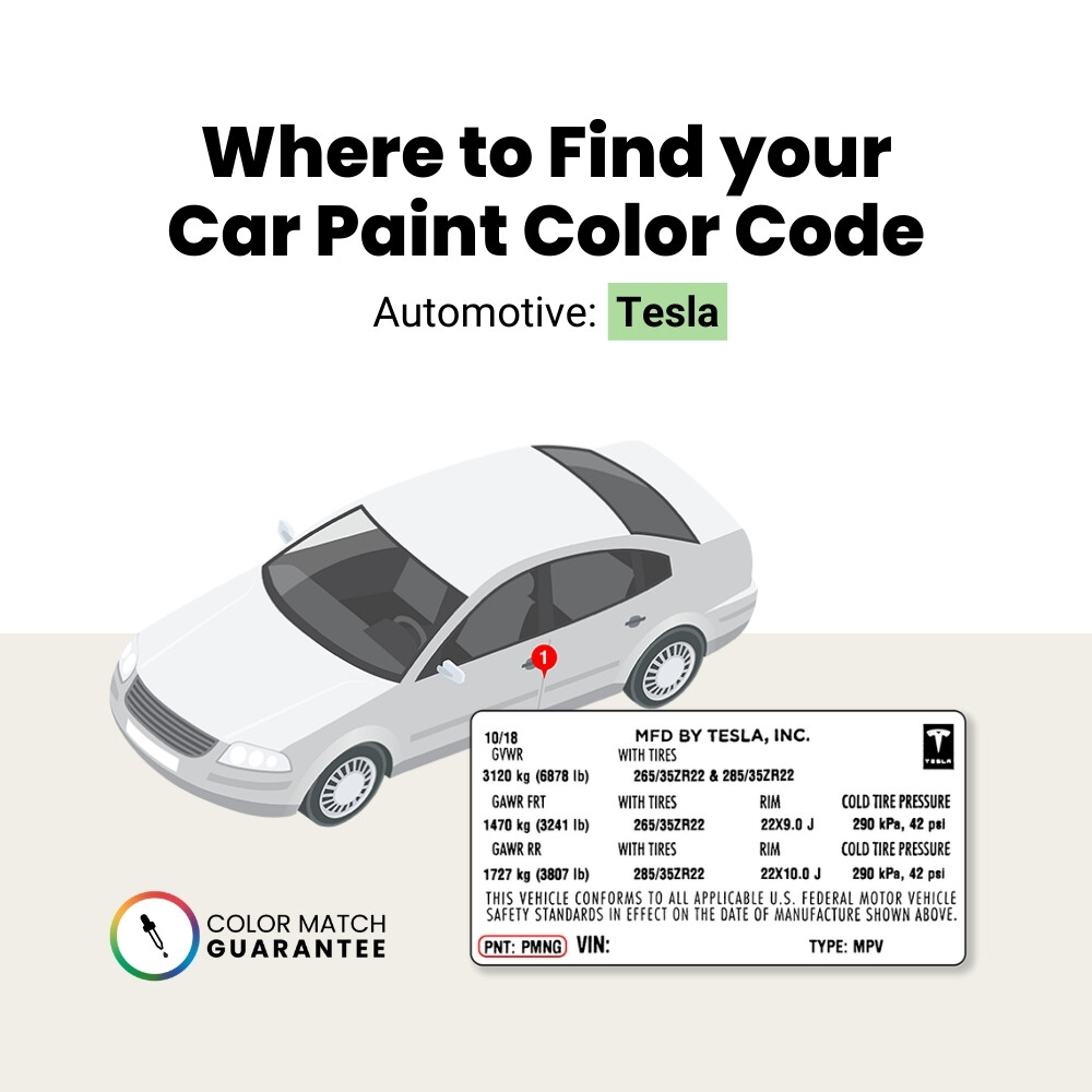 Tesla Touch Up Paint by TouchUpDirect – Brush or Spray Paint – Choose Your Color