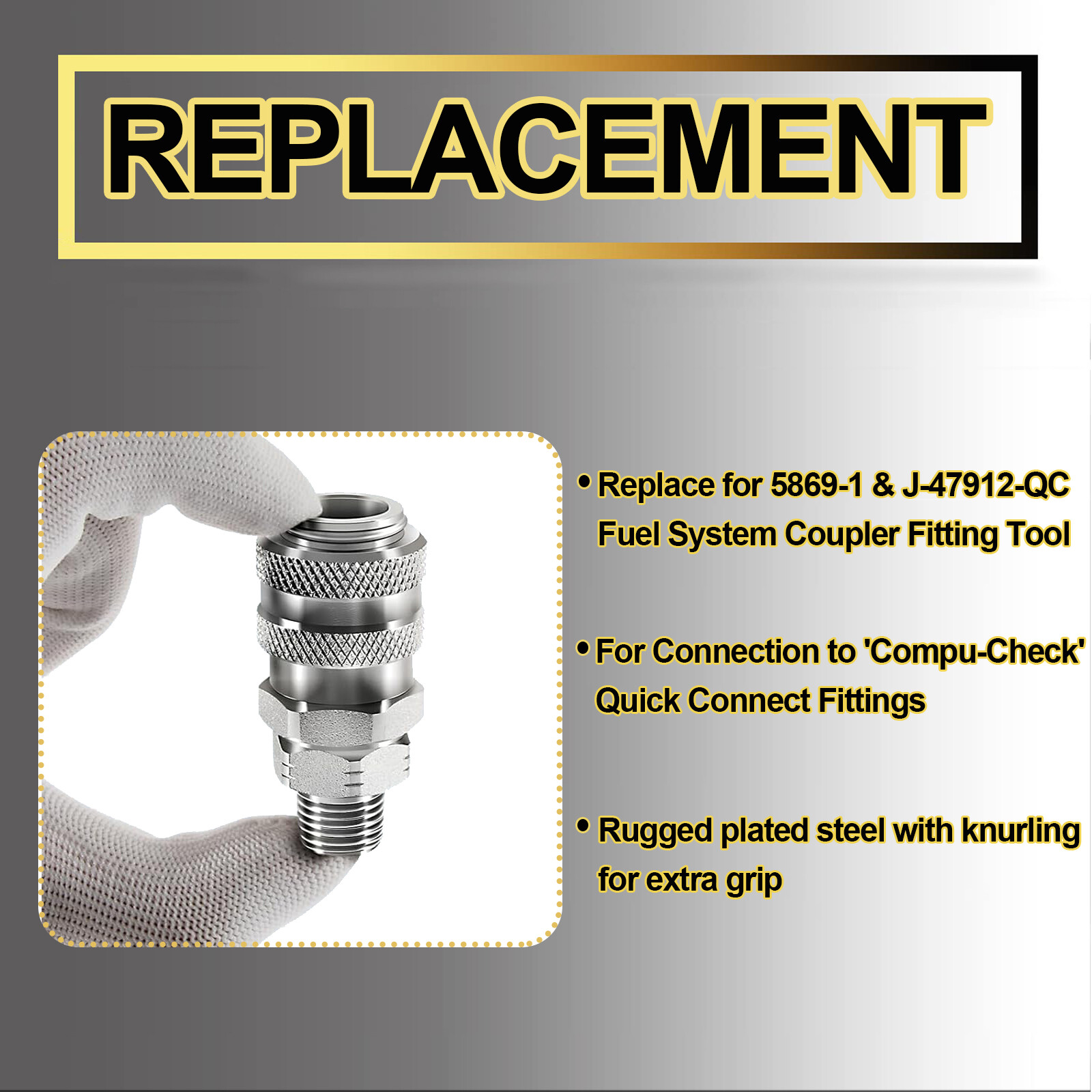Fuel System Coupler Fitting For Connection to’Compu-Check’ Quick Connect Fitting