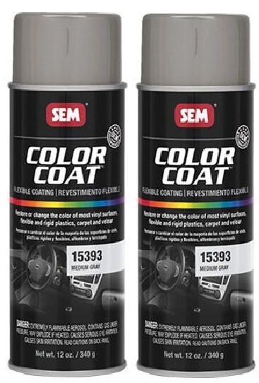 SEM 15393, Medium Gray, Color Coat Vinyl Paint, Aerosol (2 Cans)