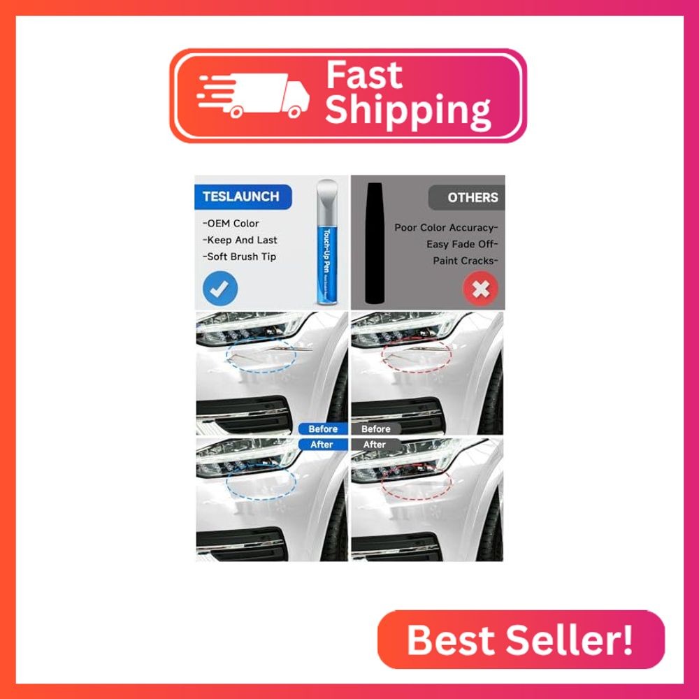 TESLAUNCH 707 Crystal White Pearl Tri-Coat Touch-Up Paint, Compatible with Volvo