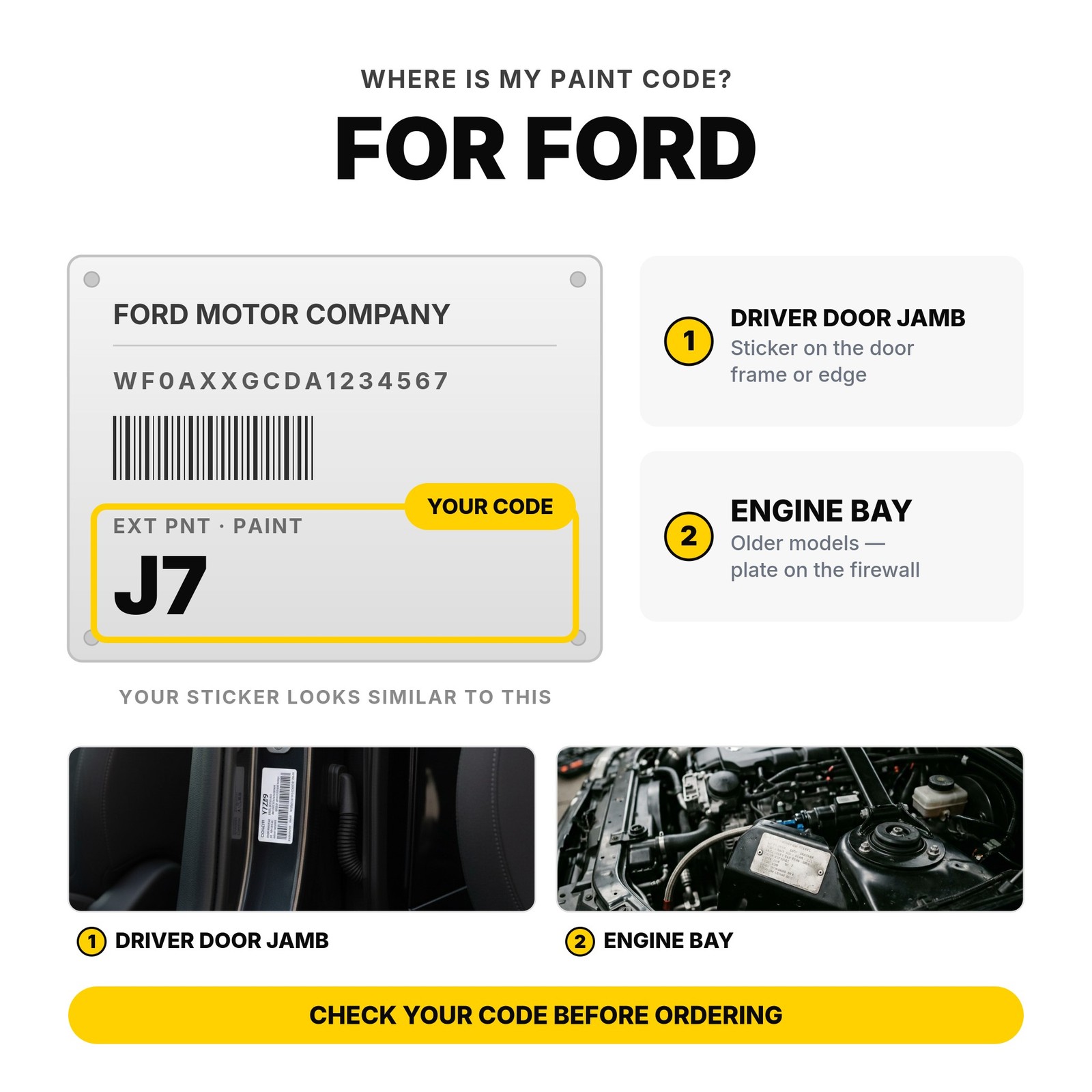 Touch Up Paint For Ford TYS Brown Yellow Full Kit Panel Touch Up Paint Kit