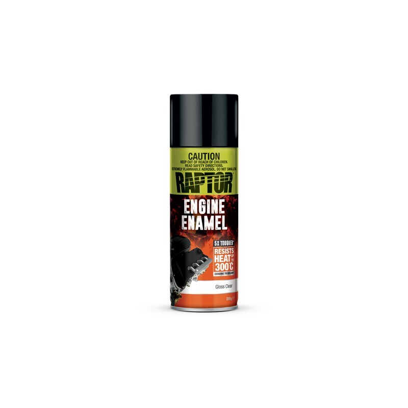 UPOL RAPTOR 1K HIGH TEMP ENGINE ENAMEL CLEAR GLOSS AEROSOL 363ML