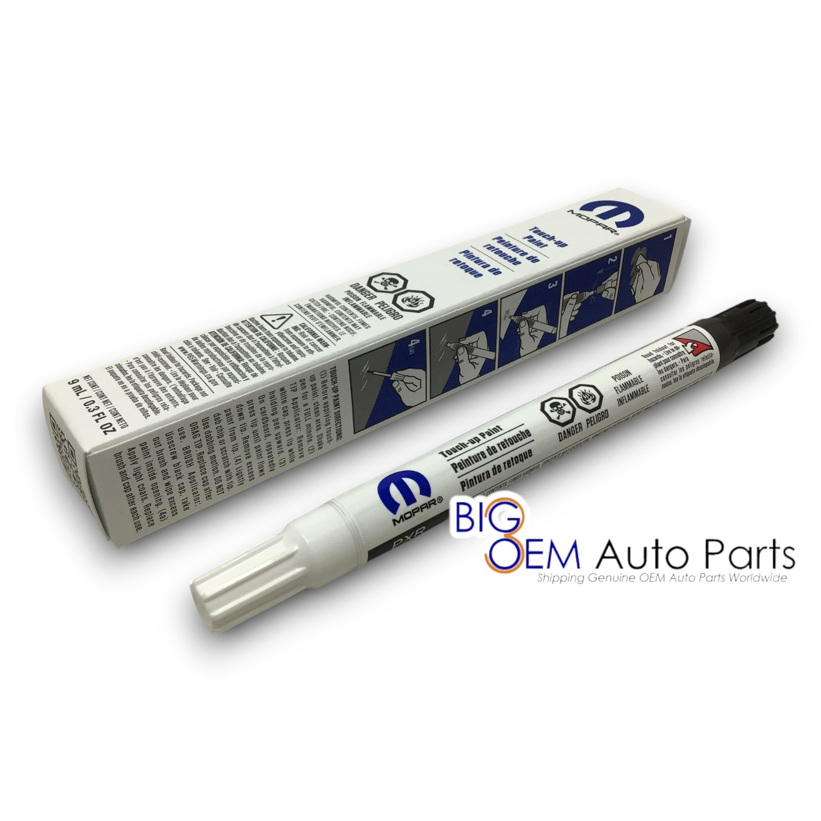 Dodge Jeep RAM Chrysler Mopar 4 In 1 Brilliant Black Lacquer Touch Up Paint AXR
