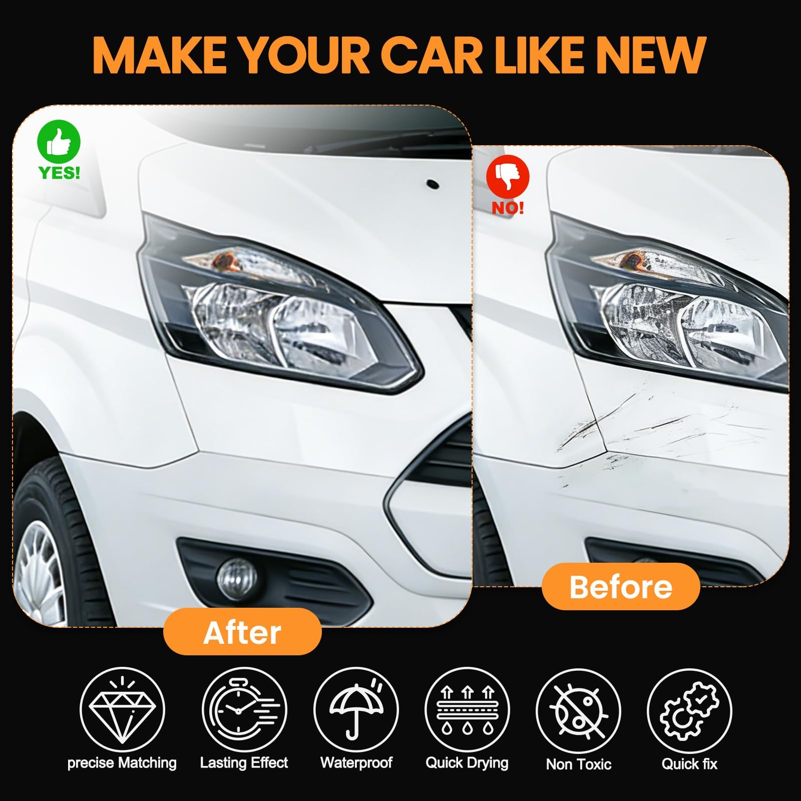 Touch Up Paint Kit For Ford UG M7204 White Platinum Metallic Tricoat Paint Kit