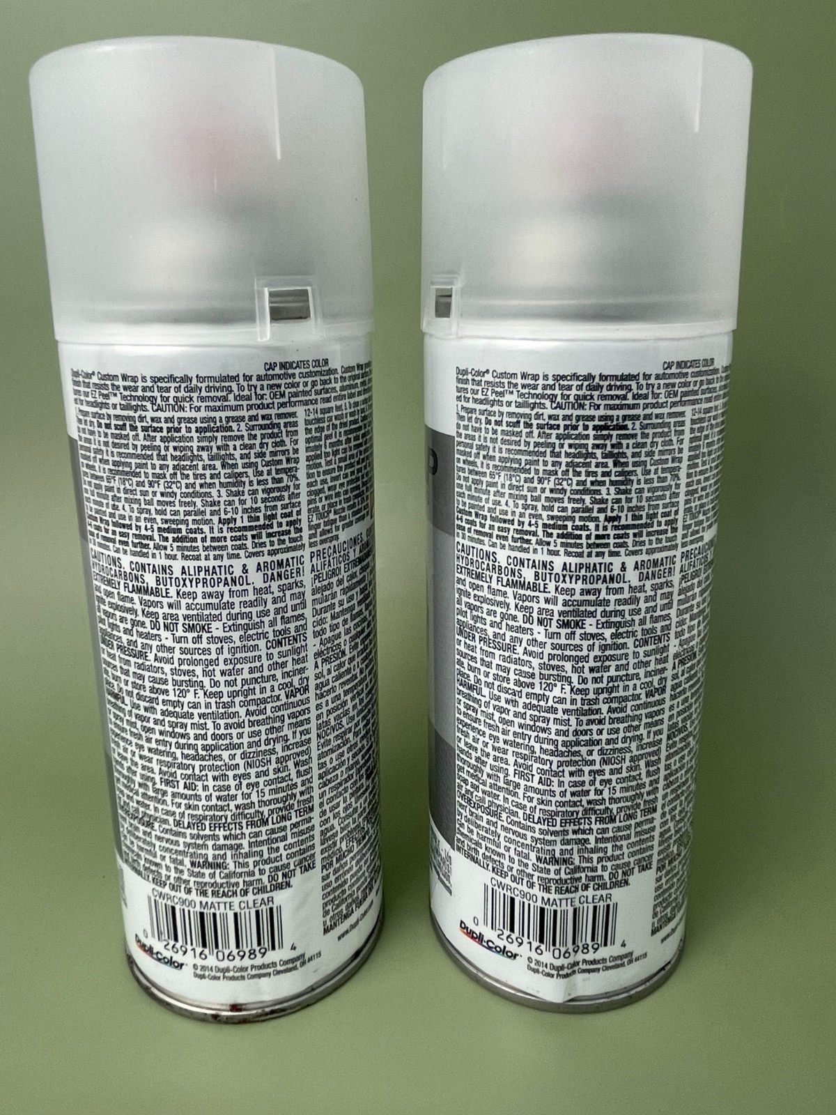 2 Cans Dupli-Color Custom Wrap Removable Coating Ez Peel Matte Clear Coat 11oz