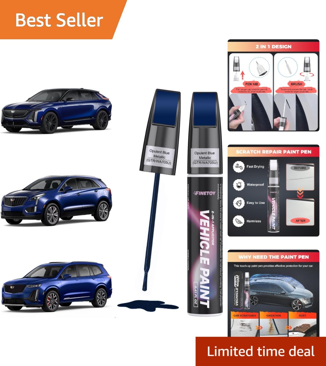 Opulent Blue Metallic Touch-Up Paint for Auto Scratch Repair – 2-in-1 Applicator