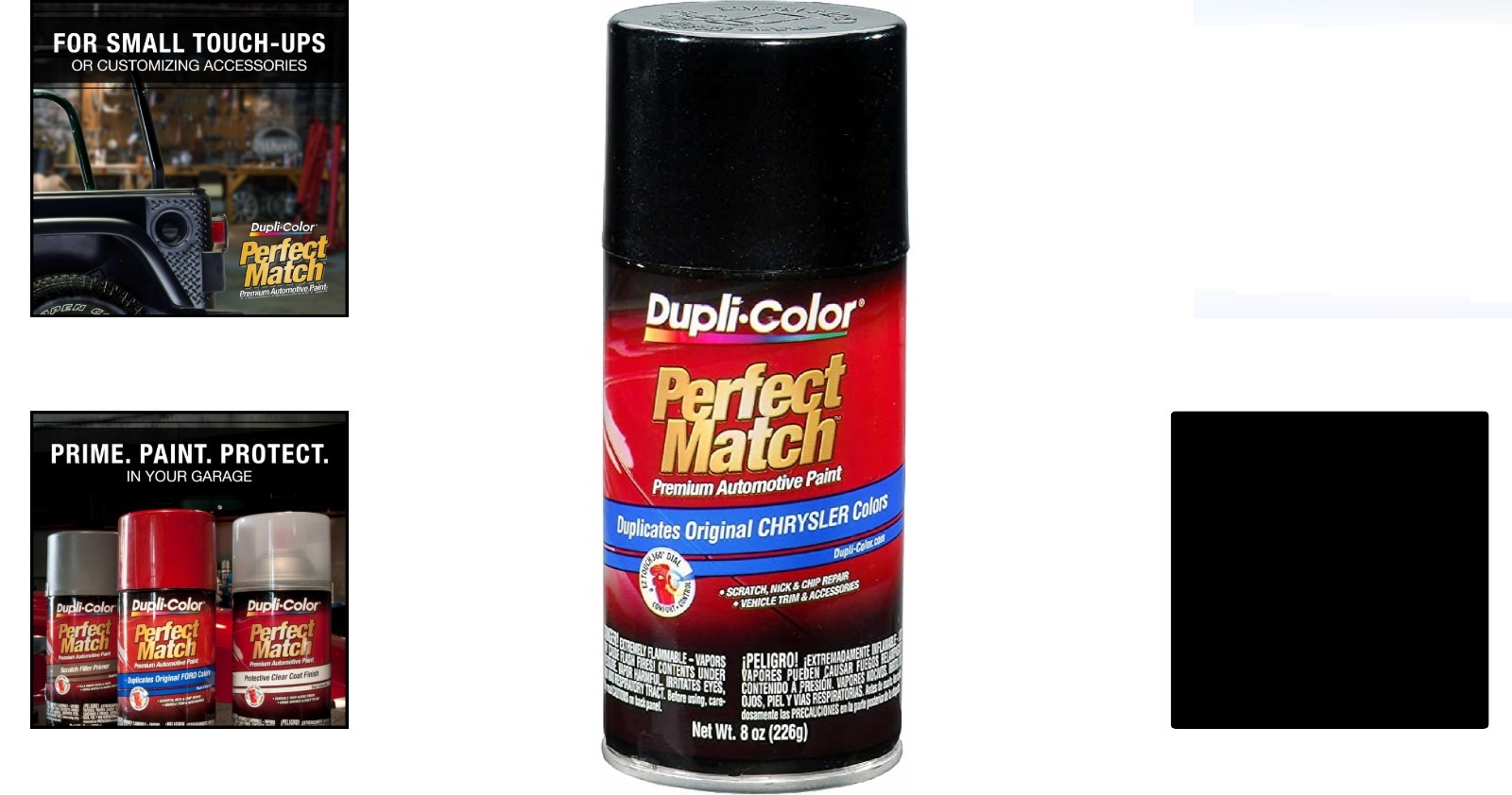 Dupli-color Perfect Match Black Pearl Automotive Spray Paint 8oz Chrysler