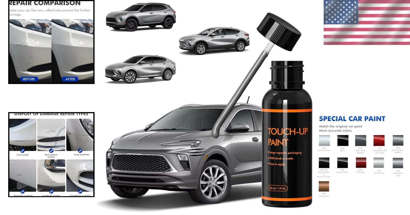 Moonstone Gray Car Paint Scratch Repair Kit for Buick – Rust Resistant Formula
