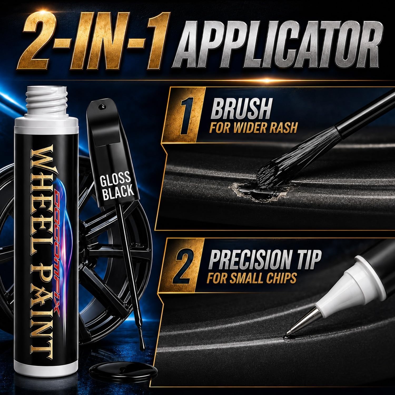 Gloss Black Rim Touch Up Paint, Rim Paint, Wheel Scratch Repair Kit for Curb …