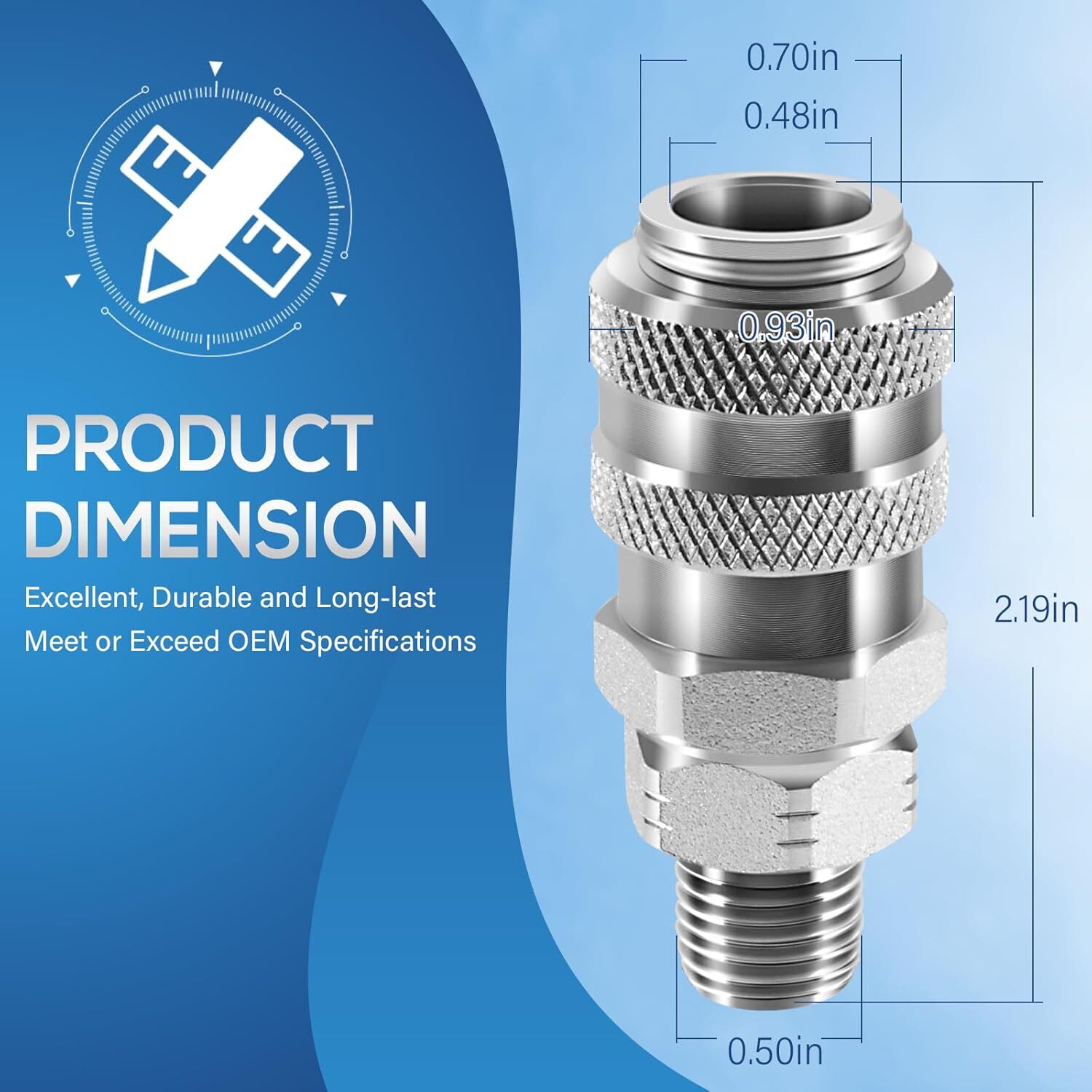 Replacement for OTC 5869-1 & J-47912-QC Fuel System Coupler Fitting Tool