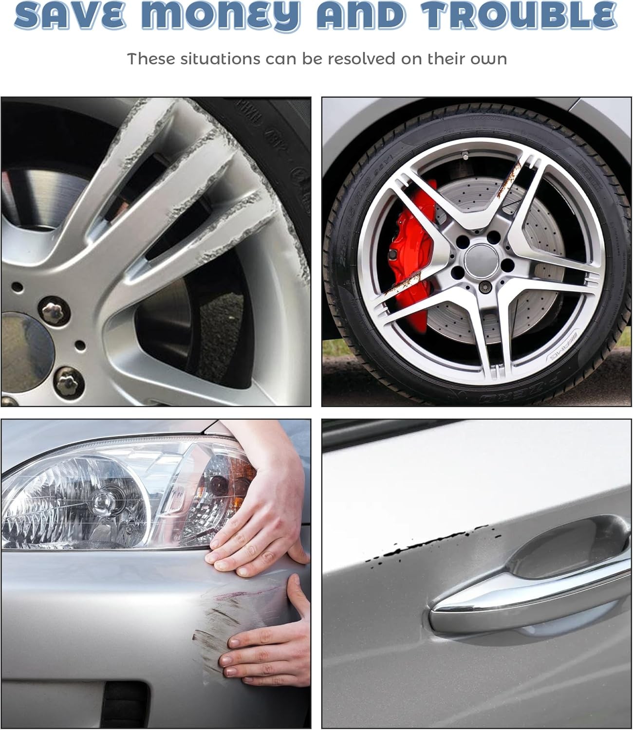 Rim Scratch Repair Paint Kit Silver – Wheel Touch-Up for Cars & SUVs Small Dents