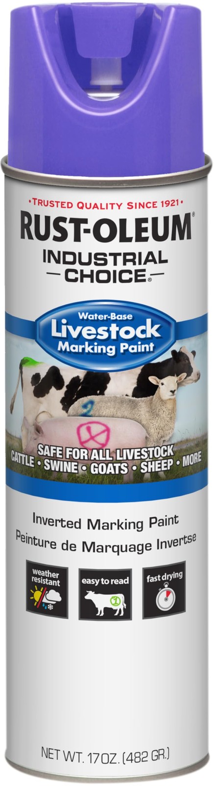 Rust-Oleum 383021 Livestock Marking Spray Paint Fluorescent Purple 17 oz