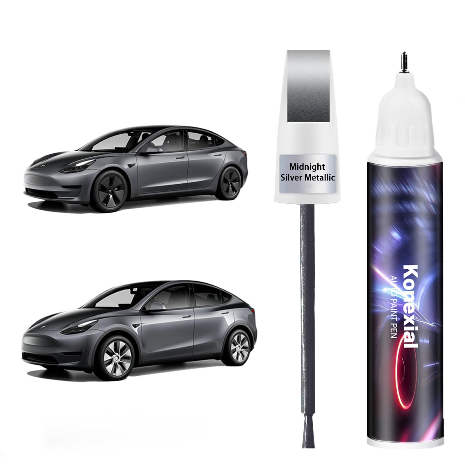 Touch Up Paint for Tesla Midnight Silver Metallic PMNG Repair Pen
