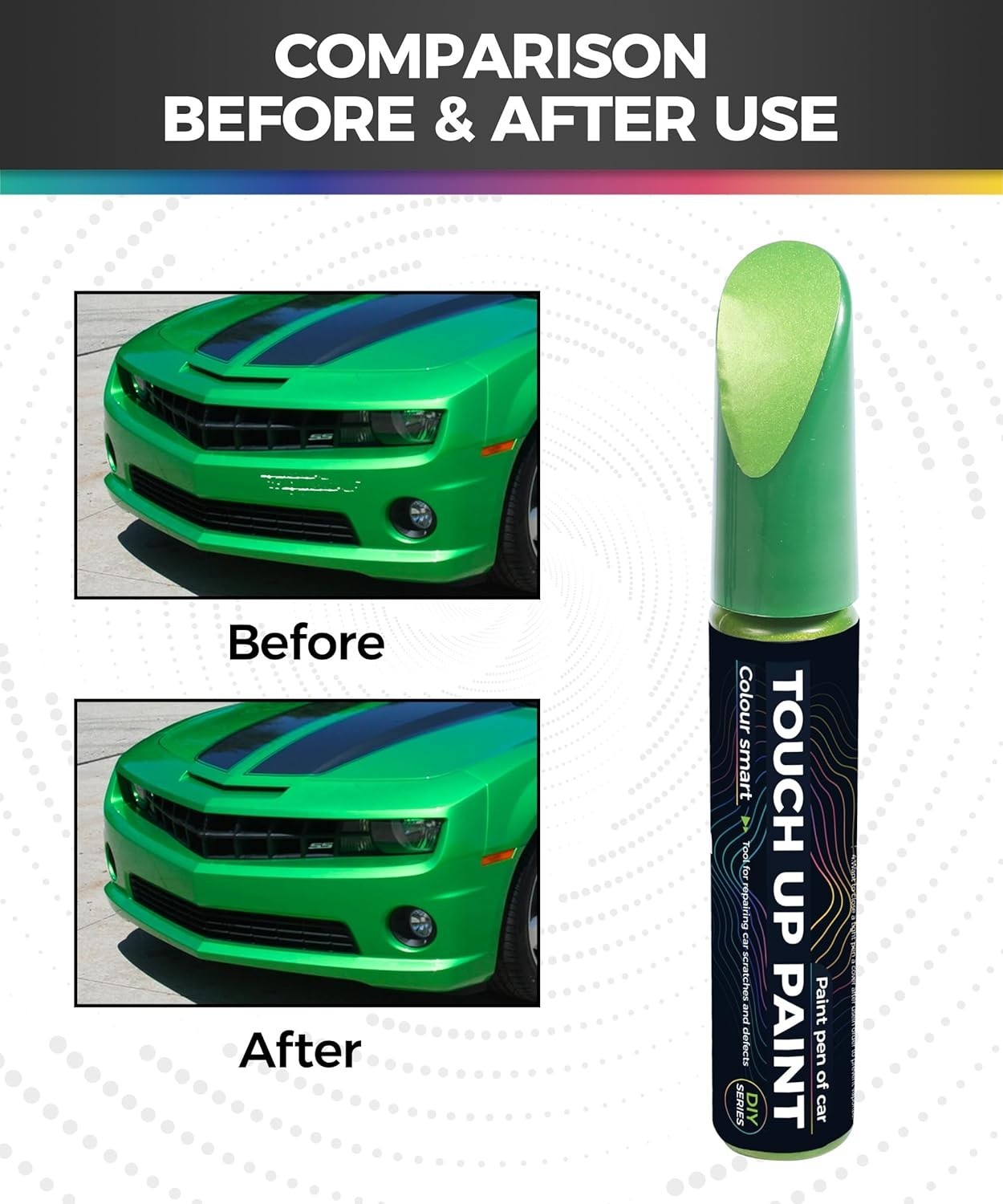 Compact Green Car Touch Up Paint Pen for Minor Scratch and Rust Protection