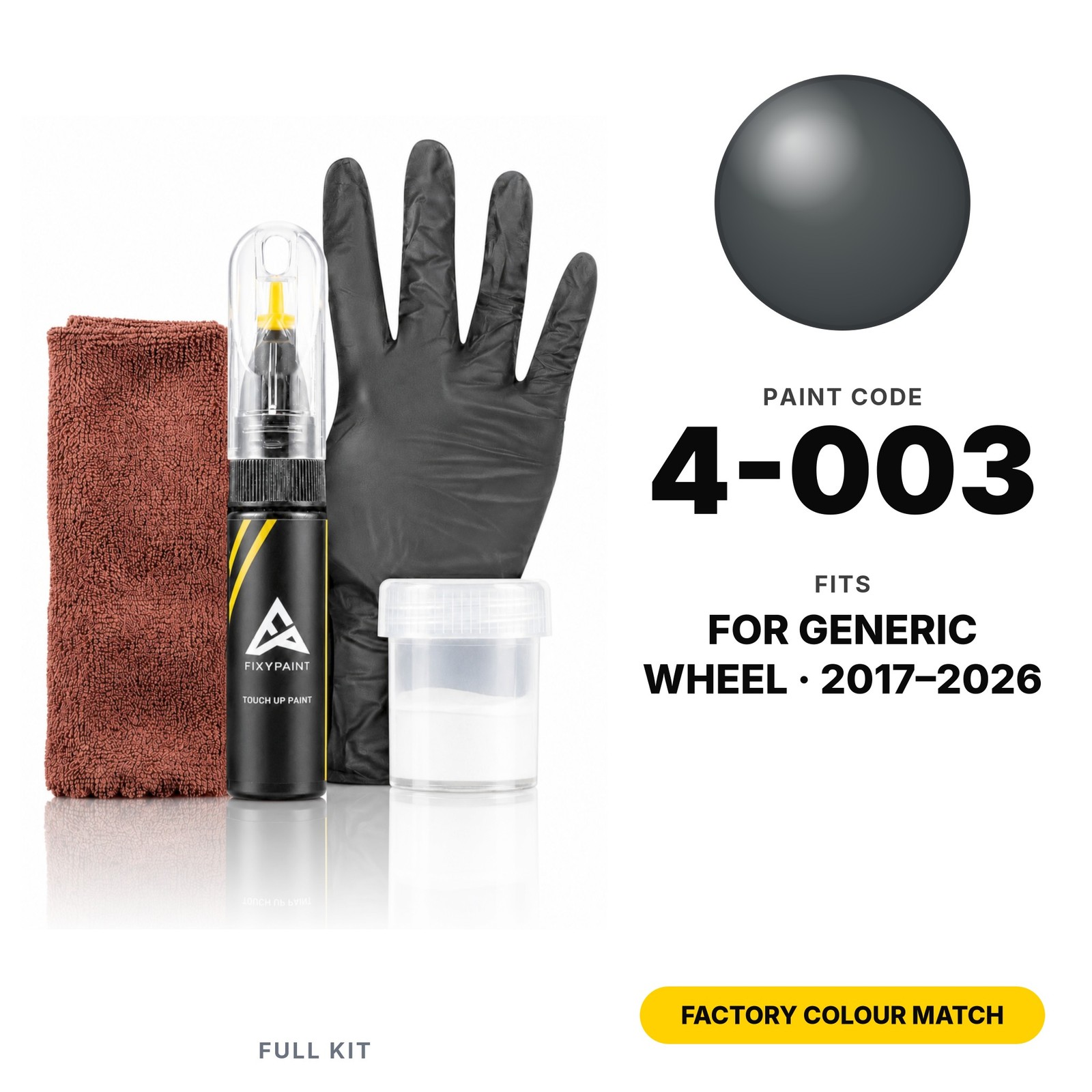 Generic Wheel 4-003 Colour Matched Touch Up Paint Full Kit Ute Chip Repair